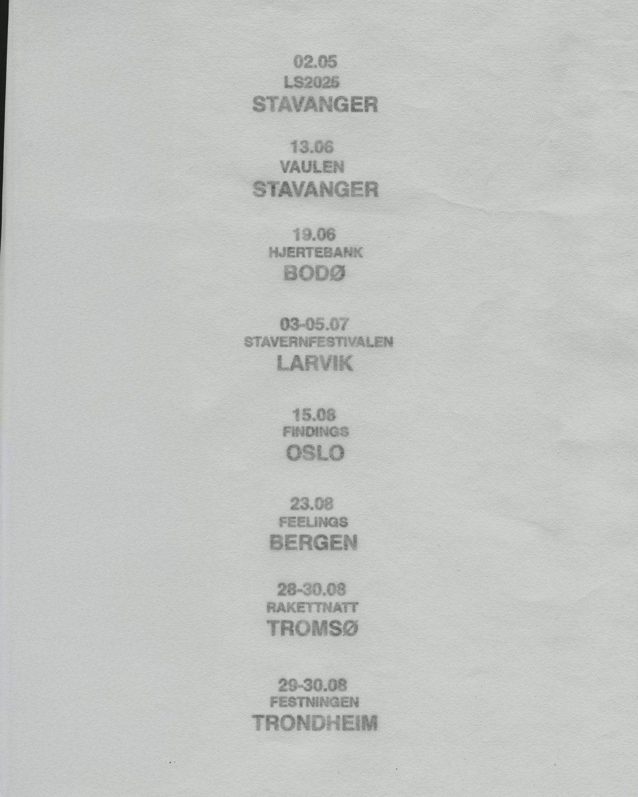 tour dates
