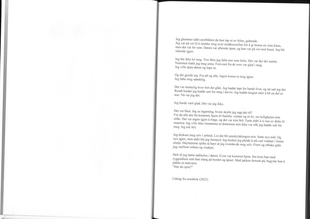 interior, notebook excerpt